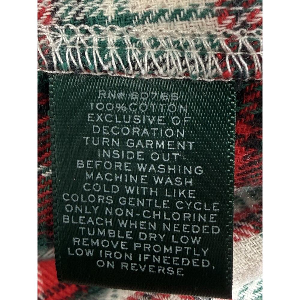 Lauren Ralph Lauren Plaid Flannel Sleep Shirt Nightgown NWT Red Green Cotton L - Picture 6 of 7